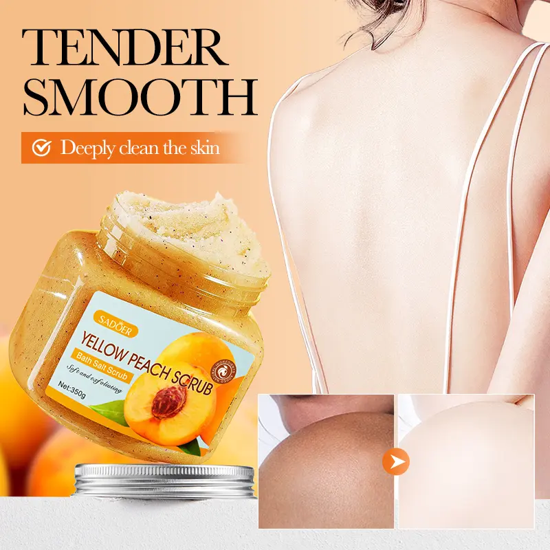 350g Yellow Peach Exfoliating Clarifying Scrub Cleanses Removes Acne Dead Skin Chicken Skin Tender Smooth Skin Moisturizing