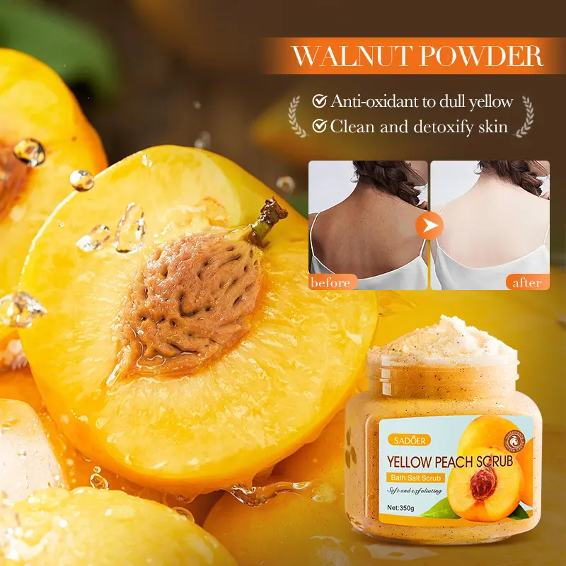 350g Yellow Peach Exfoliating Clarifying Scrub Cleanses Removes Acne Dead Skin Chicken Skin Tender Smooth Skin Moisturizing