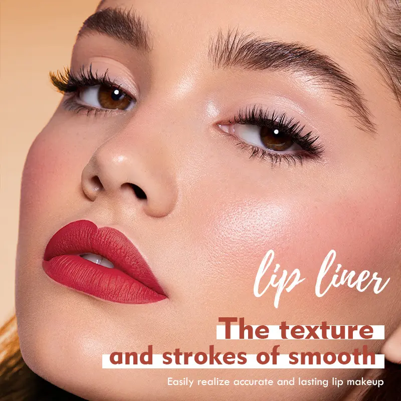 12pcs/set Waterproof Lip Liner Pencil Nude No Shine Lip Liner Moisturising Long Lasting Lipstick Lip Liner Makeup Pencil