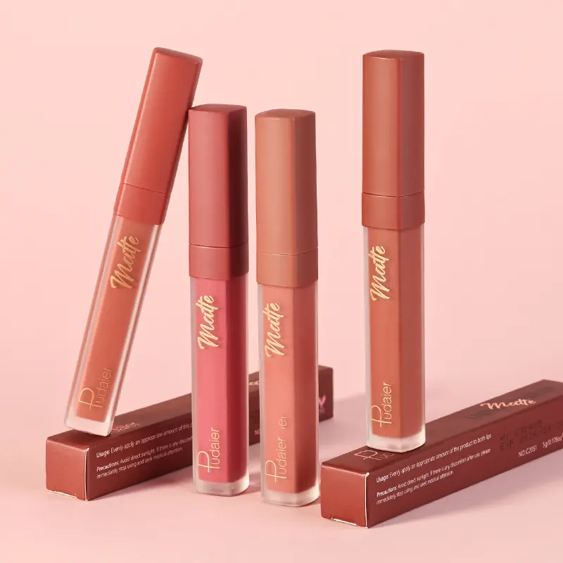 Pudaier Matte Lip Glaze Matte Lip Mud - Long-lasting non-stick cup non-fading waterproof lip gloss