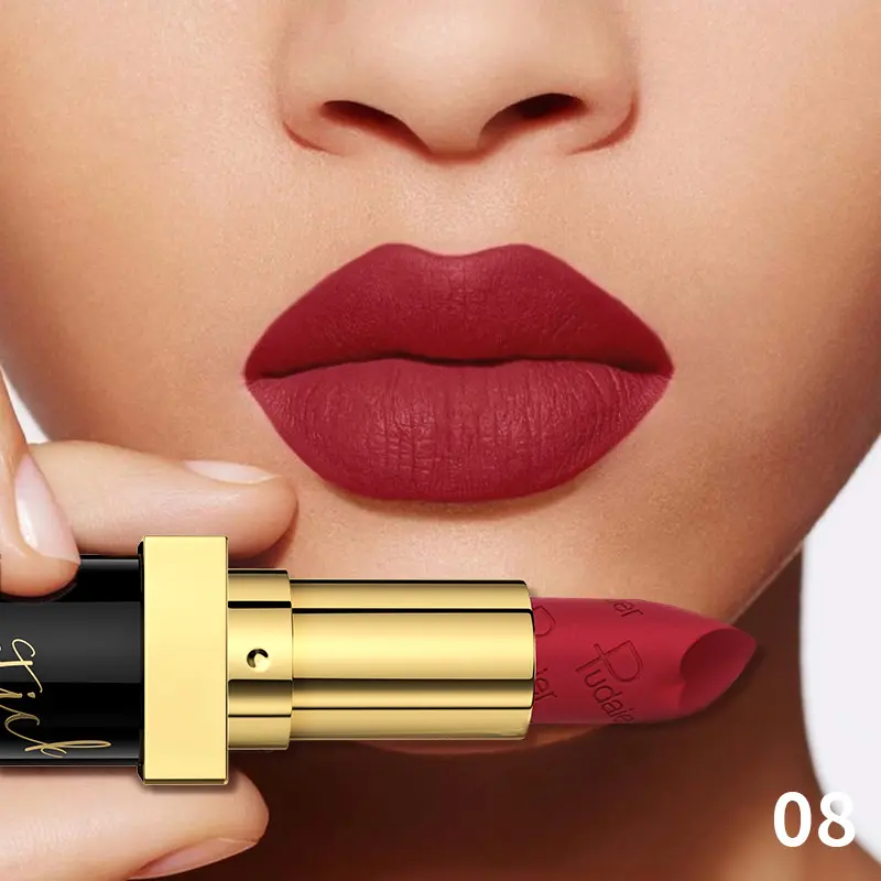 1pc Matte Lipstick, Velvet Texture, Moisturizing, Long-Lasting, Water-Resistant