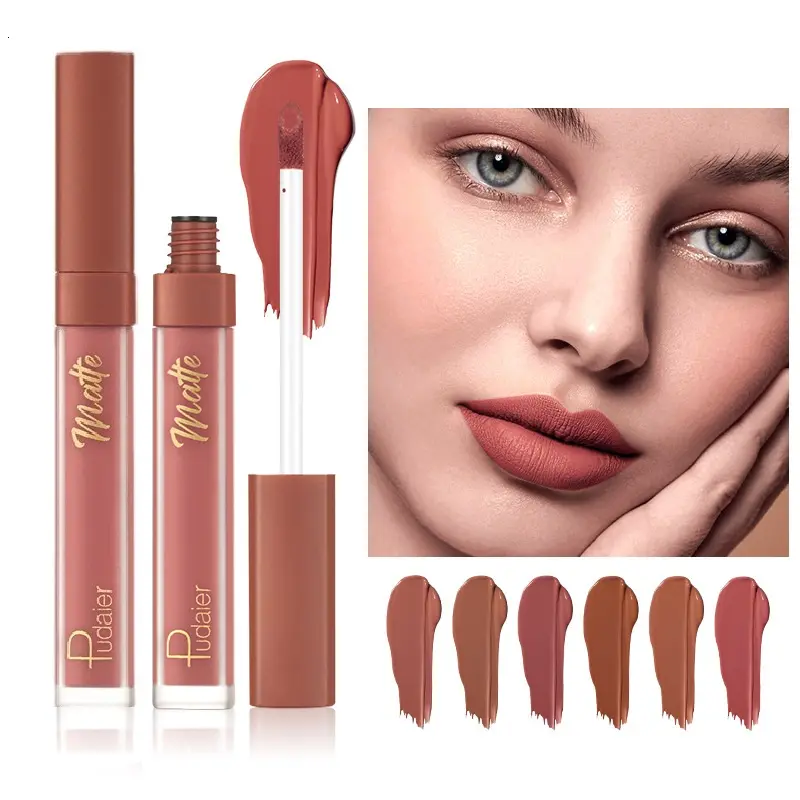Pudaier Matte Lip Glaze Matte Lip Mud - Long-lasting non-stick cup non-fading waterproof lip gloss