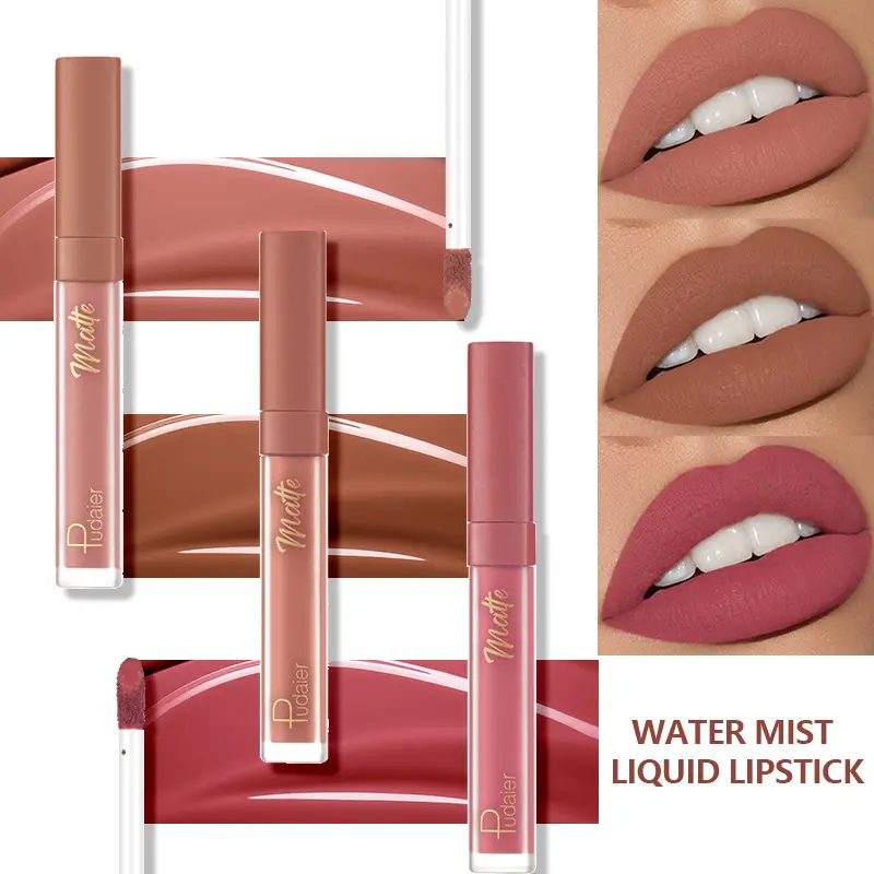 Pudaier Matte Lip Glaze Matte Lip Mud - Long-lasting non-stick cup non-fading waterproof lip gloss