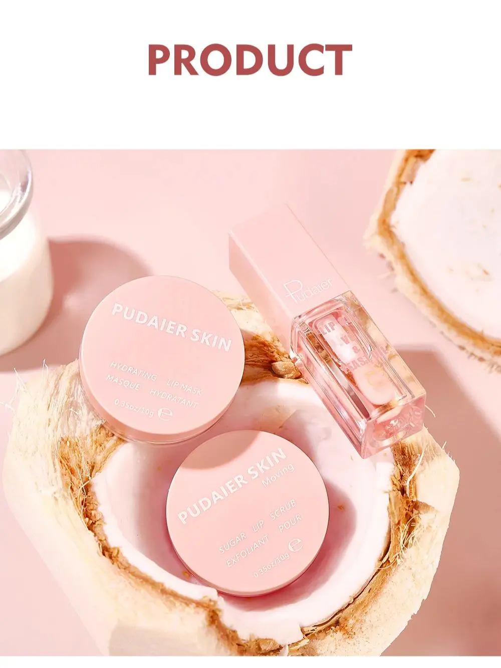 Pudaier Lip Care Set Exfoliating Lip Scrub Moisturizing Lip Mask Lip Oil Lipstick