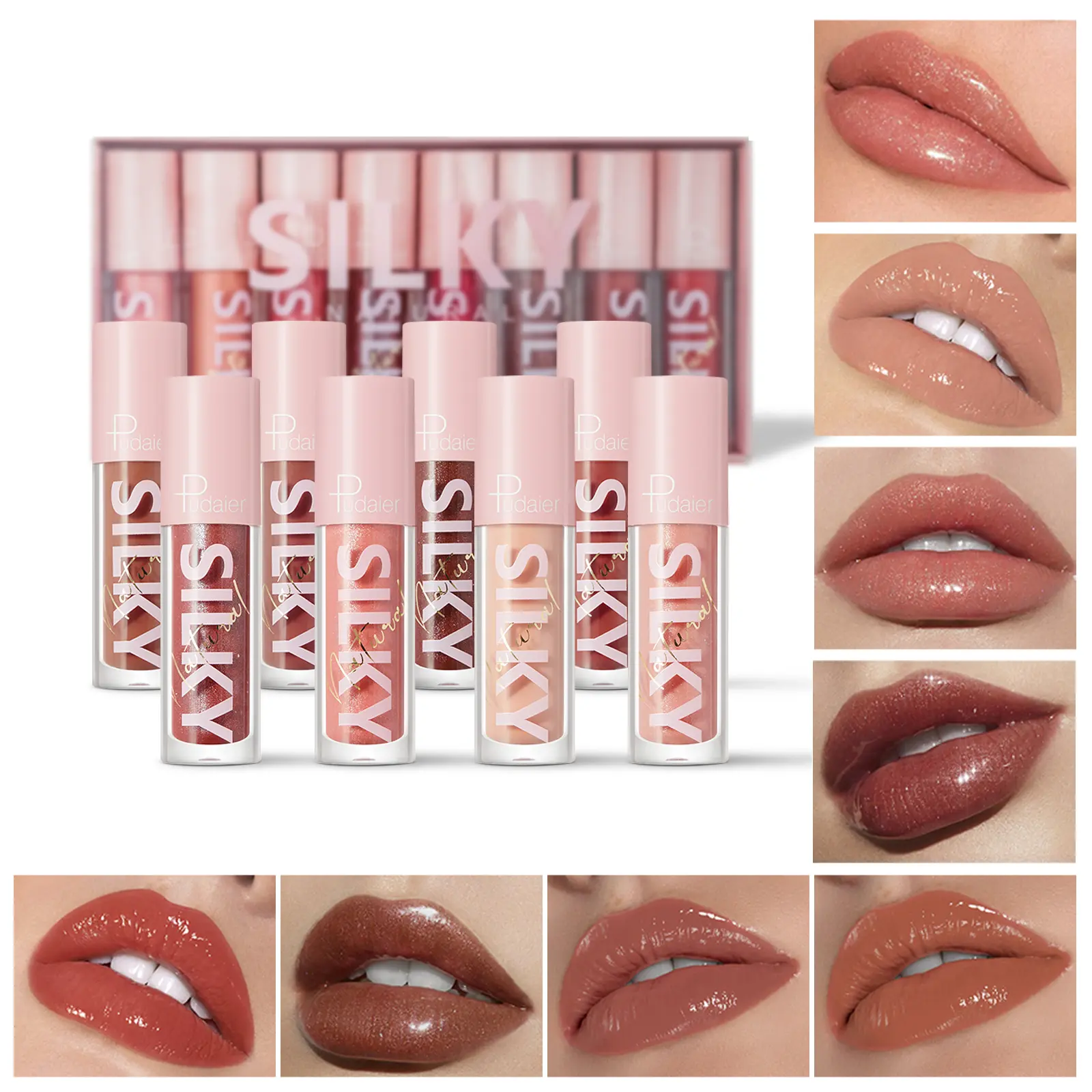 8 pcs set of mirror moisturizing lip glaze - glossy effect, moisturizing formula, long-lasting, not easy to fade, suitable for a