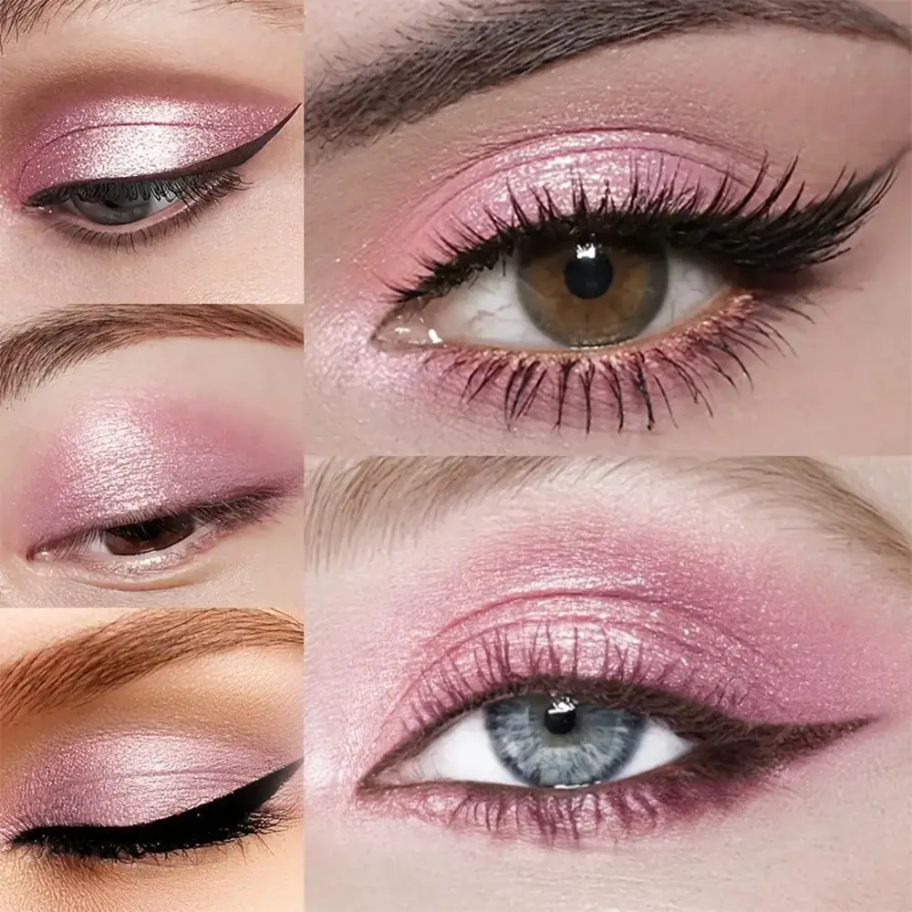 Shimmery Pink Eyeshadow Pencil, Monochrome Highlighting & Brightening Eye Pen, Single Stick, Shimmer Finish Makeup Accessory, Ca