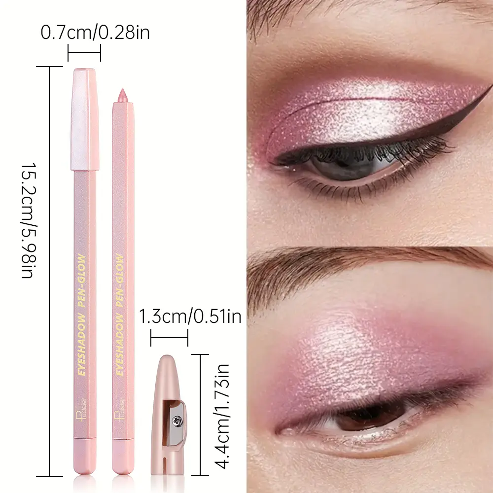 Shimmery Pink Eyeshadow Pencil, Monochrome Highlighting & Brightening Eye Pen, Single Stick, Shimmer Finish Makeup Accessory, Ca