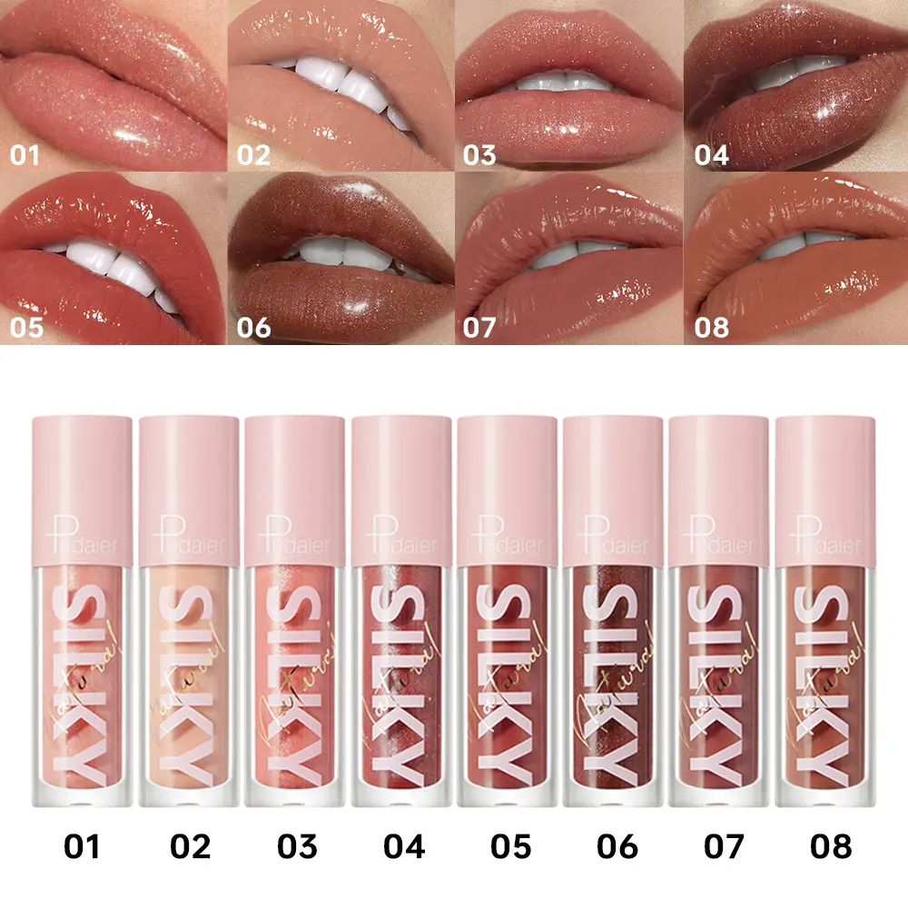 8 pcs set of mirror moisturizing lip glaze - glossy effect, moisturizing formula, long-lasting, not easy to fade, suitable for a