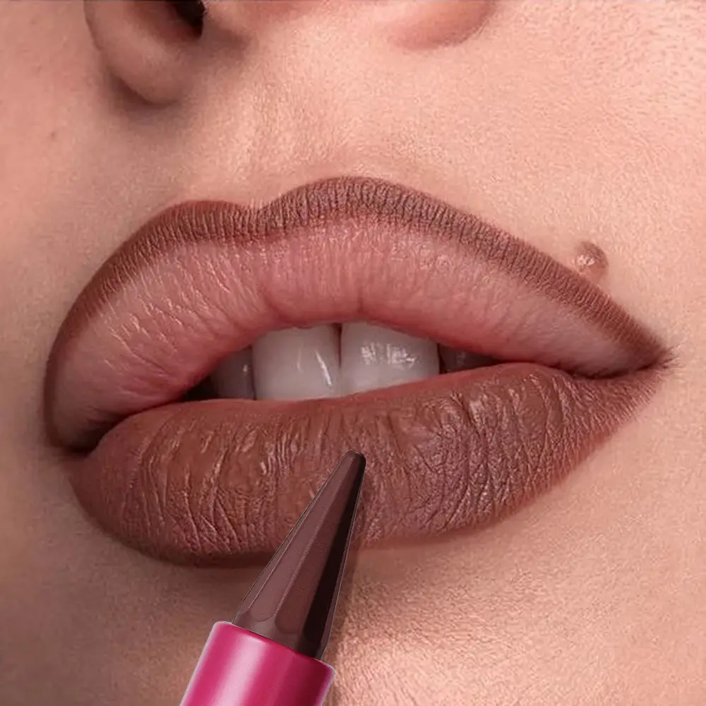 Moisturizing Shimmer Lip Gloss and Dark Brown Lip Liner Combo, Long-Lasting High-Shine Liquid Lipstick with Natural Nude Gloss O