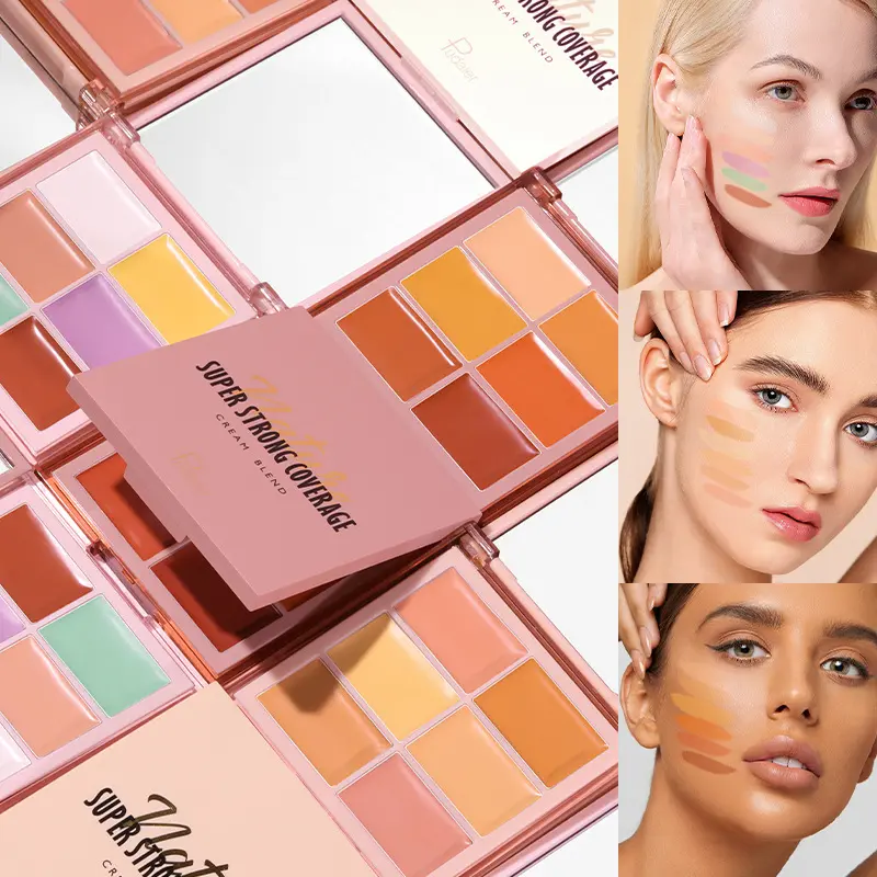 Natural six-color concealer palette, 3 styles to choose from, natural and non-sticky, dark circles and acne marks concealer
