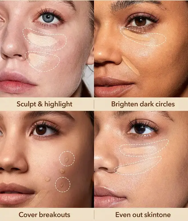 Natural six-color concealer palette, 3 styles to choose from, natural and non-sticky, dark circles and acne marks concealer