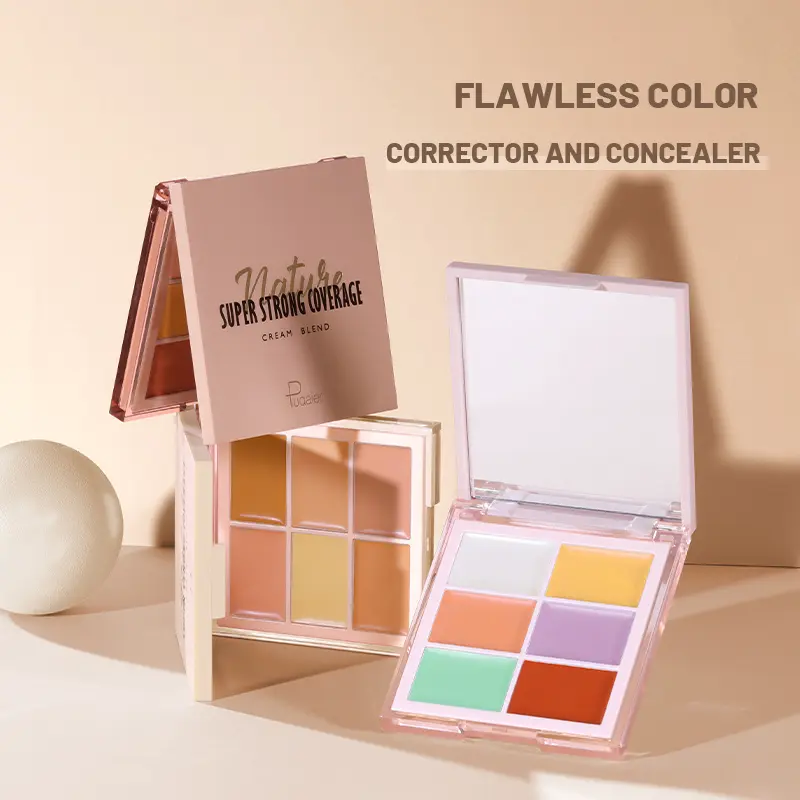 Natural six-color concealer palette, 3 styles to choose from, natural and non-sticky, dark circles and acne marks concealer