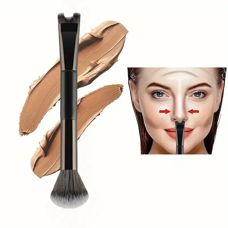 Nose Contour U-Shaped Makeup Brush Dual-End Nose Shadow Makeup Brushes Eyeshadow Contour Face Highlighting Brush Cosmetics Tools