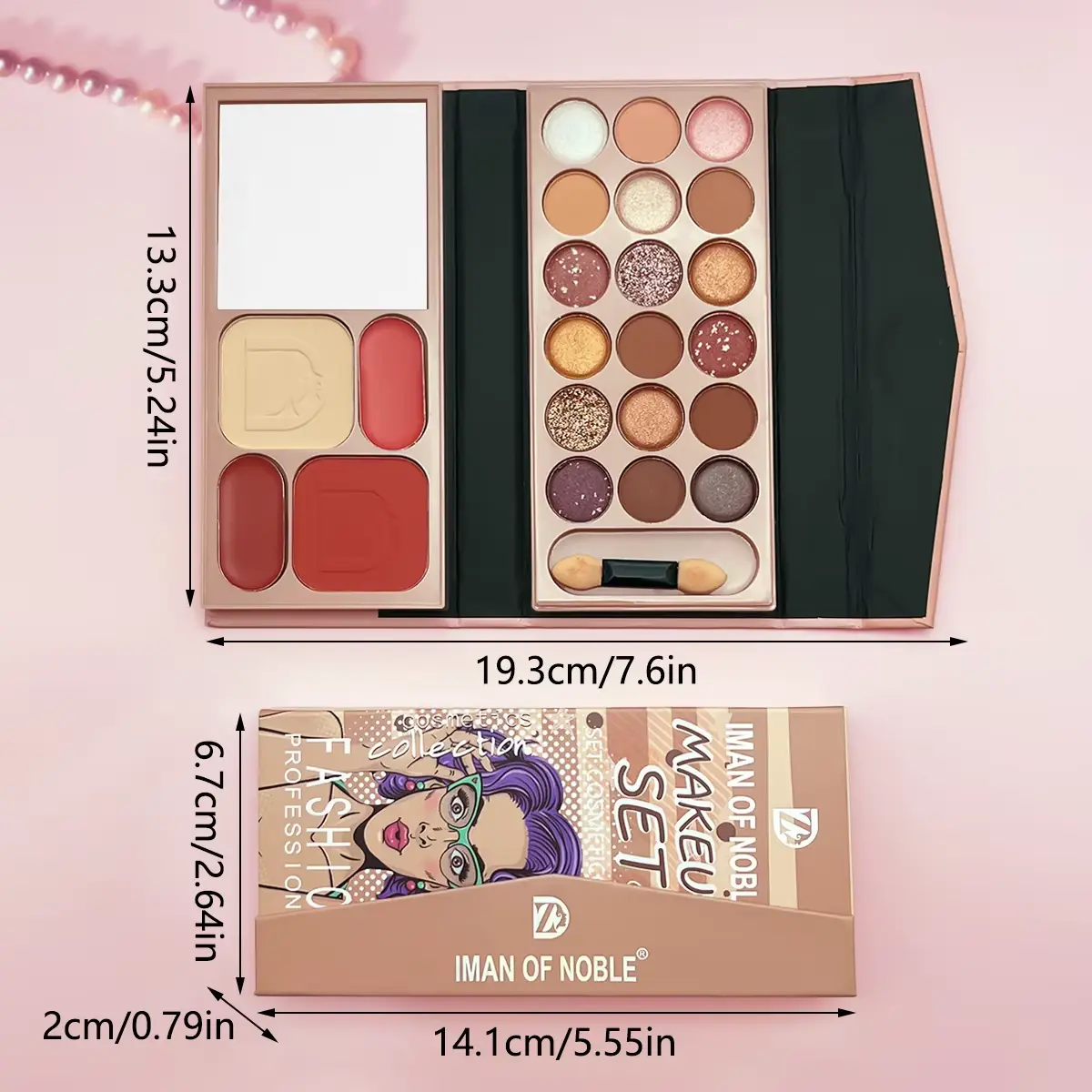 23 Color Shiny Eye Shadow Pocket Makeup Box Matte Powder Delicate Gentle White Small Portable Cosmetics