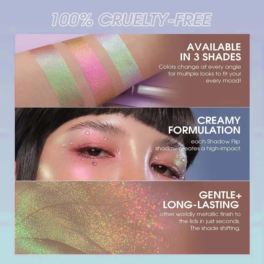 Optical Chameleon Eyeshadow High Pigmented Multi Chrome Metallic Glossy Face Decorating Eyeliner Eye Glitter Makeup Cosmetic 1pc