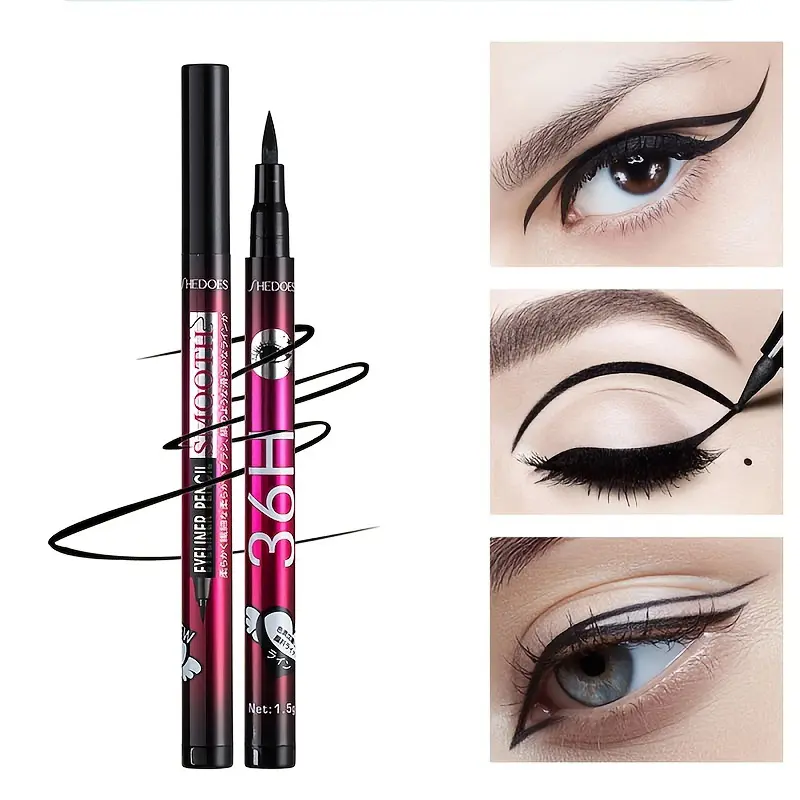 Eyeliner Stamp Black Liquid Eyeliner Pen Waterproof Fast Dry Double-ended Eye Liner Pencil Make-up for Women Cosmetics ﻿