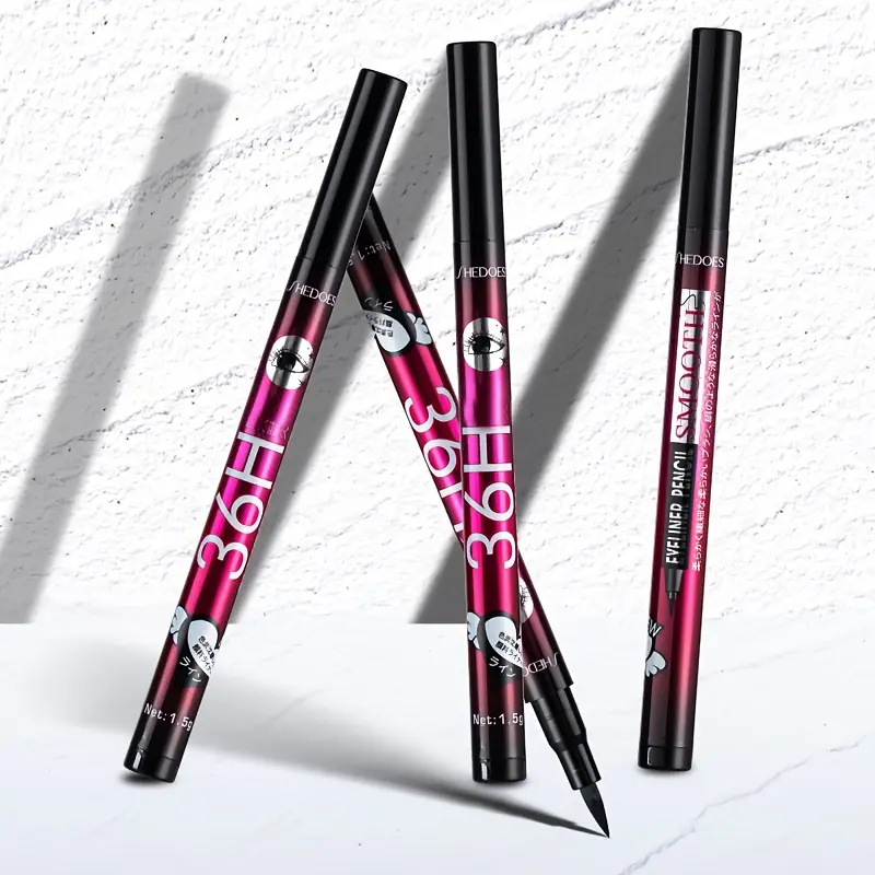 Eyeliner Stamp Black Liquid Eyeliner Pen Waterproof Fast Dry Double-ended Eye Liner Pencil Make-up for Women Cosmetics ﻿
