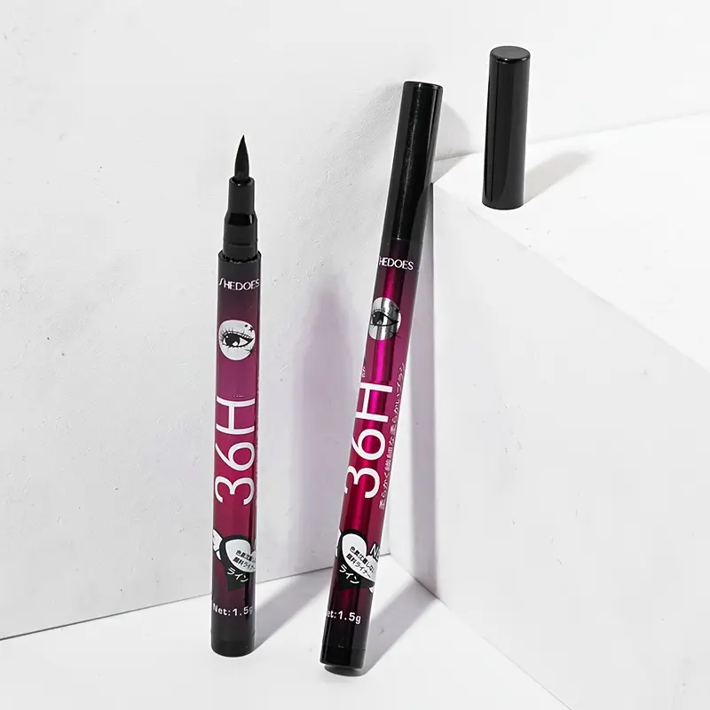 Eyeliner Stamp Black Liquid Eyeliner Pen Waterproof Fast Dry Double-ended Eye Liner Pencil Make-up for Women Cosmetics ﻿