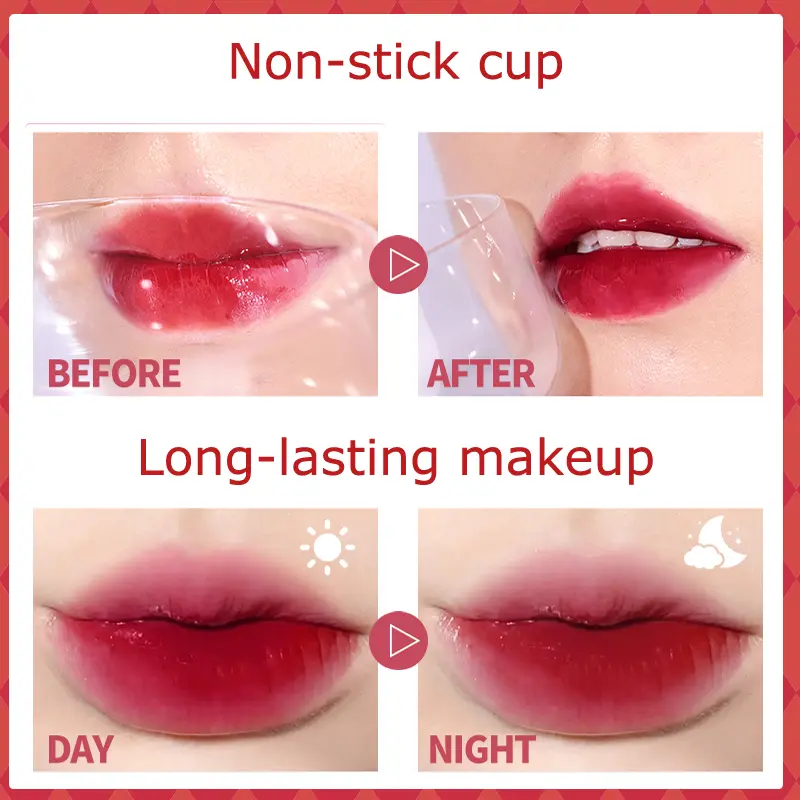 6-Color Tearable Lip Gloss Set Anti Stick Cup Lip Gloss Durable Waterproof Peeling Lip Gloss Cosmetics