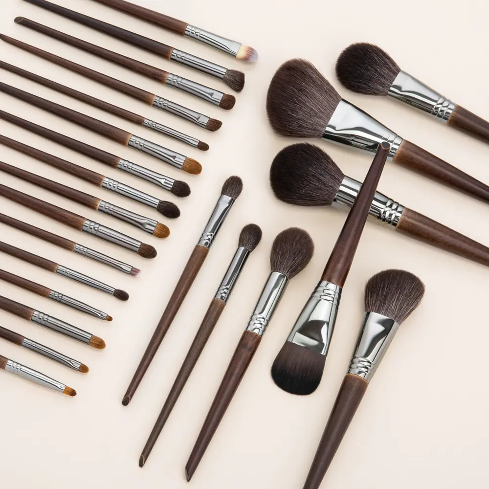 OVW 24 pcs Make Up Brushes with Bag Professional Goat Hair Makeup Brush Case Holder Powder Foundation Brush Set