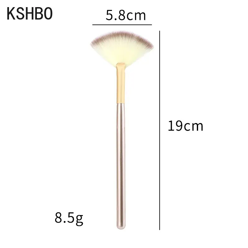 HSHBO 5pcs Fan Brushes Facial Brushes Soft Makeup Brush Cosmetic Applicator Tools Wooden Handle and Soft Fiber for Peel Mask