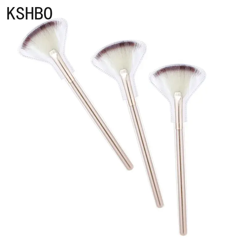 HSHBO 5pcs Fan Brushes Facial Brushes Soft Makeup Brush Cosmetic Applicator Tools Wooden Handle and Soft Fiber for Peel Mask