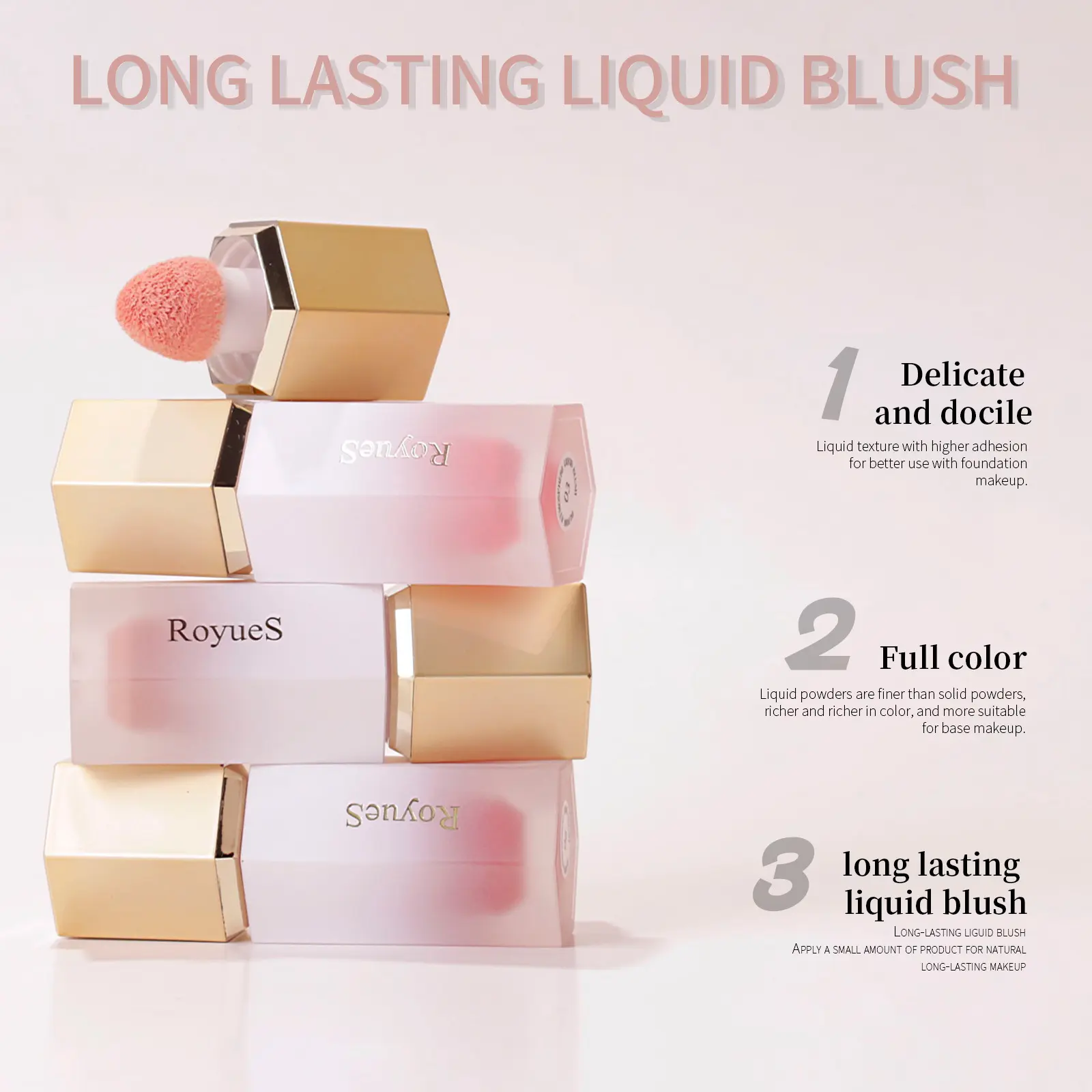 Liquid Contour With Cushion Applicator Highlight Shimmer Natural Soft Moisturizing Cream Liquid Blush For Cheek Cosmetics