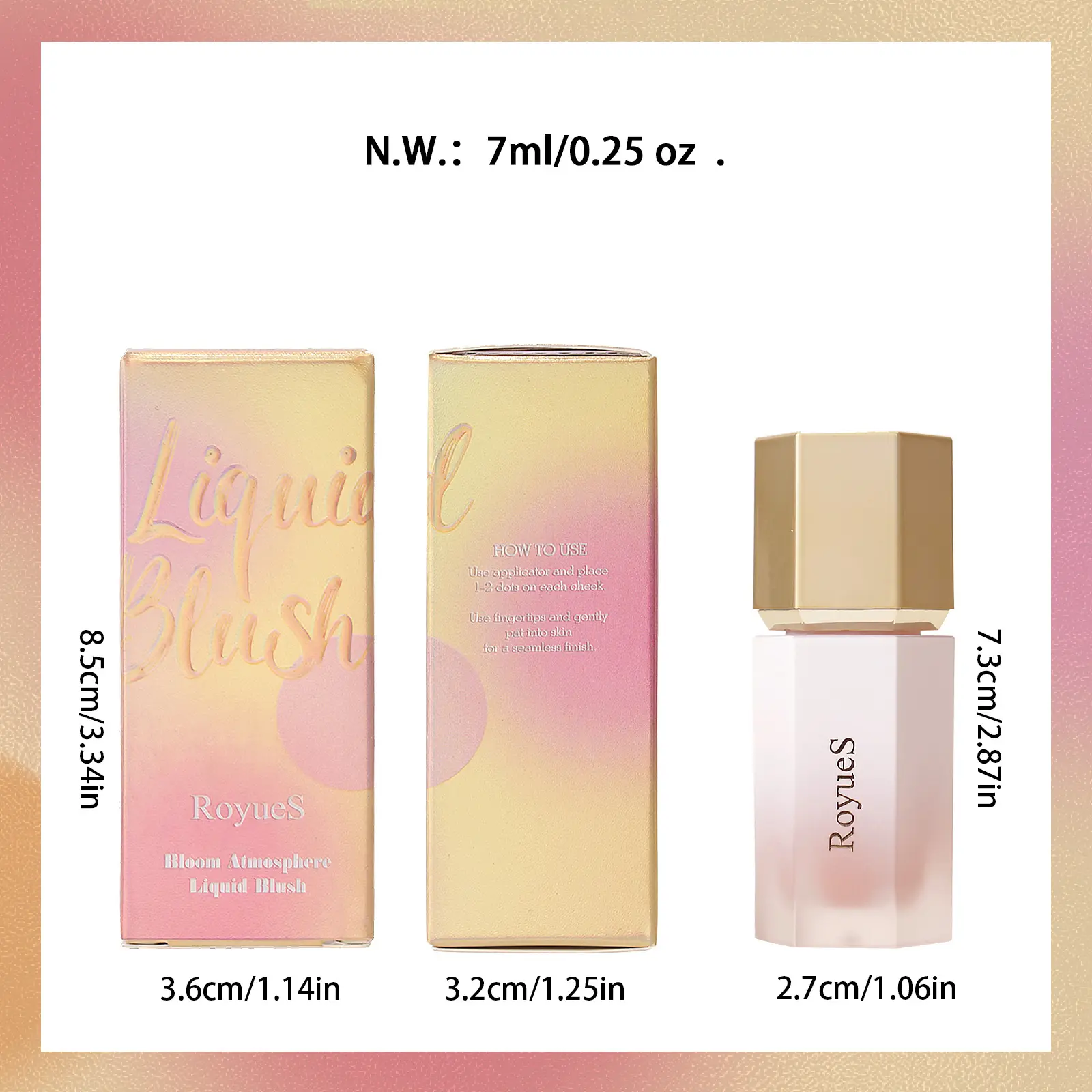 Liquid Contour With Cushion Applicator Highlight Shimmer Natural Soft Moisturizing Cream Liquid Blush For Cheek Cosmetics