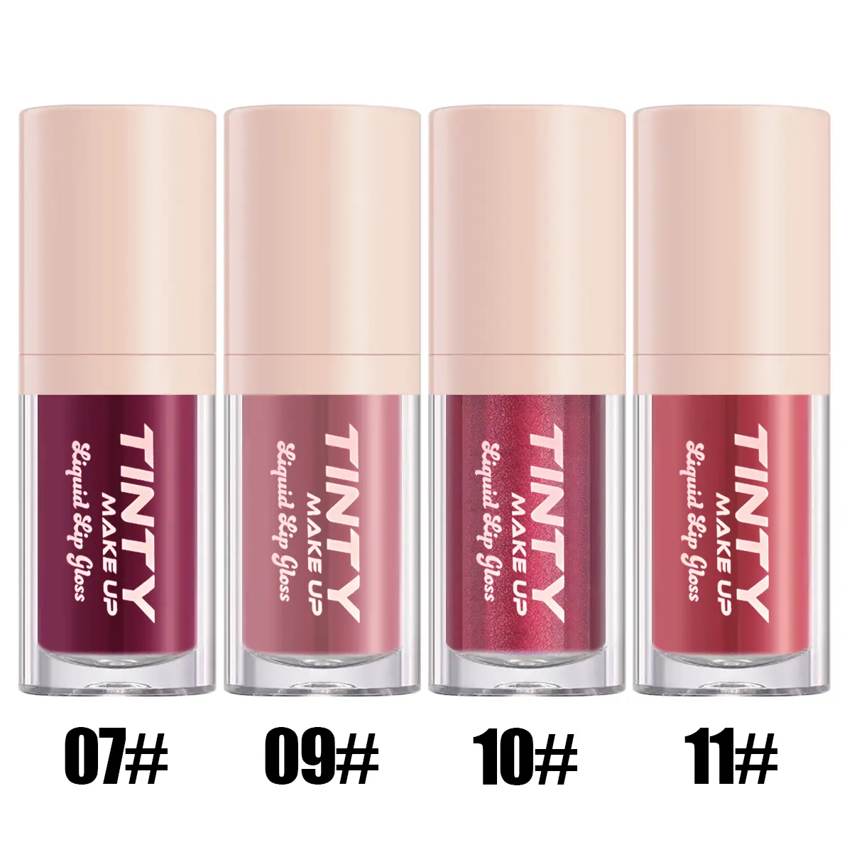 Four color mirror lip gloss lip oil nude brown moisturizing transparent lip makeup cosmetics