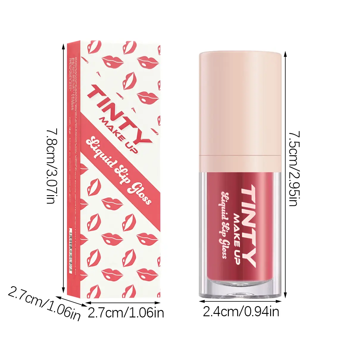 Four color mirror lip gloss lip oil nude brown moisturizing transparent lip makeup cosmetics