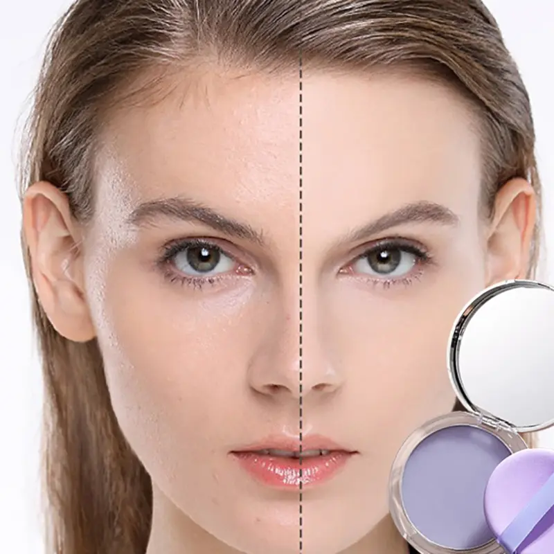 The Blue Sky Oil Control Makeup Powder Cake with Puff Matte Concealer Gel Waterproof Wet and Dry Face Foundation Cosmetics