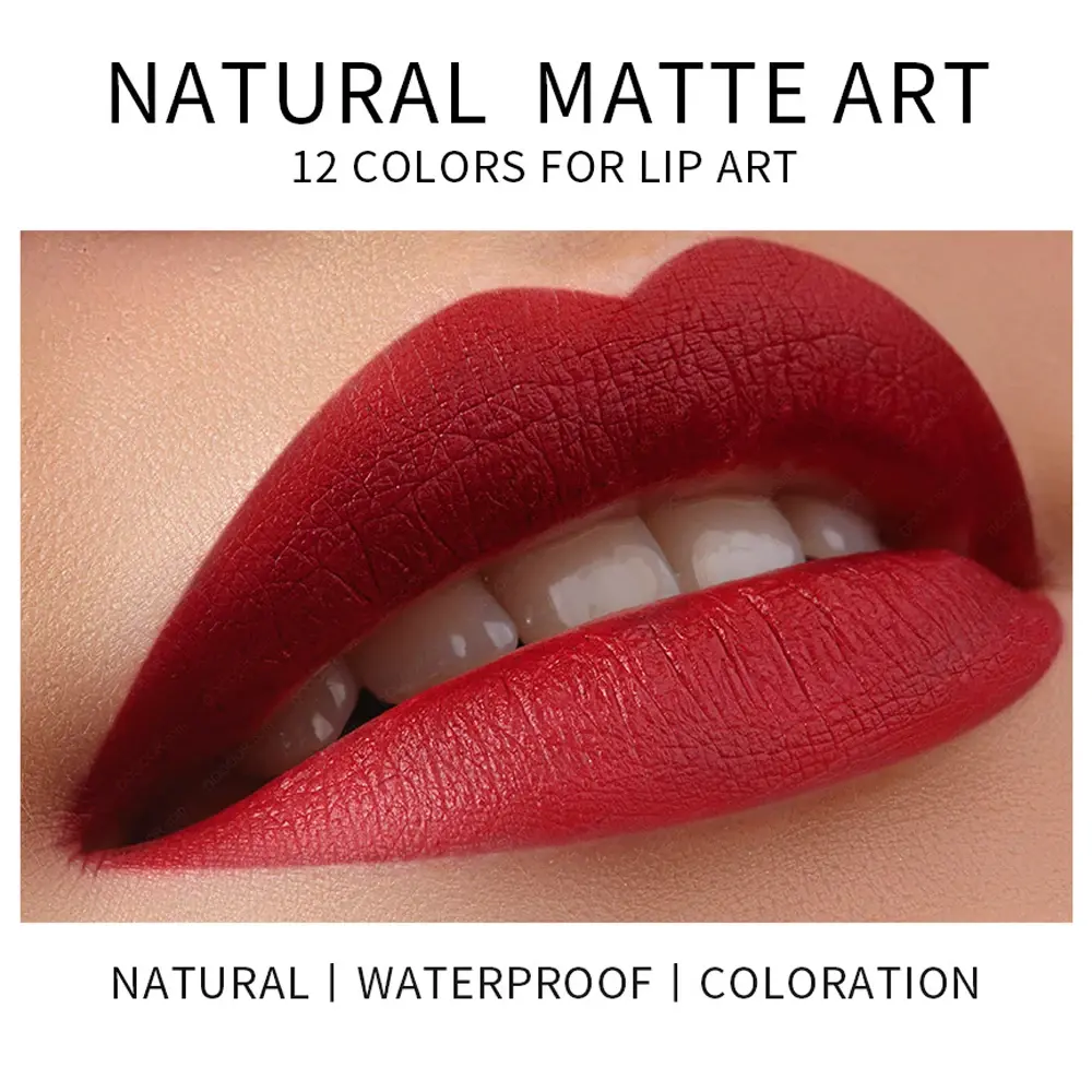 12 Colors Velvet Matte Lipsticks Pencil Waterproof Long Lasting Sexy Red Lip Stick on-Stick Cup Makeup Lip Tint Pen Cosmetic