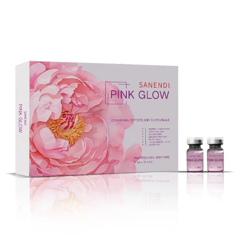 Korean Pink Glow Liquid Peptide Dr.Pen Serum for Facial Nicotinamide Booster Brightening Fine Line 10vials*5ML