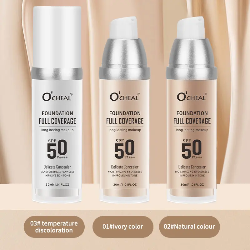 Temperature Changing Liquid Foundation Long Lasting Moisturizing High Coverage Concealer Brightens Skin Tone Makeup Cosmetics