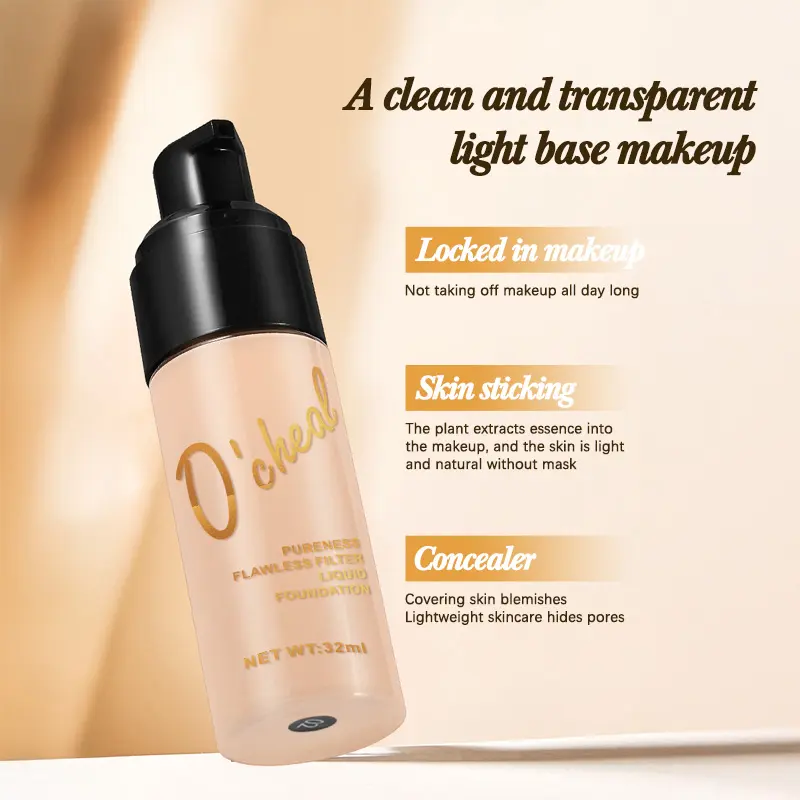 Dark Skin Concealer Liquid Foundation Makeup Waterproof Long Lasting Full Coverage Matte Finish BB Cream For Women Men Cosmetics