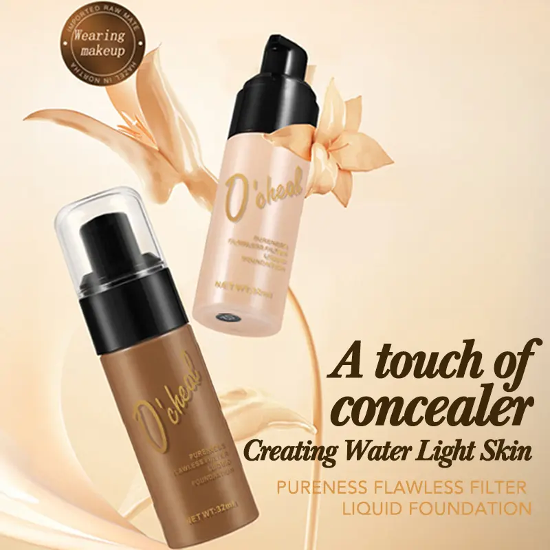 Dark Skin Concealer Liquid Foundation Makeup Waterproof Long Lasting Full Coverage Matte Finish BB Cream For Women Men Cosmetics