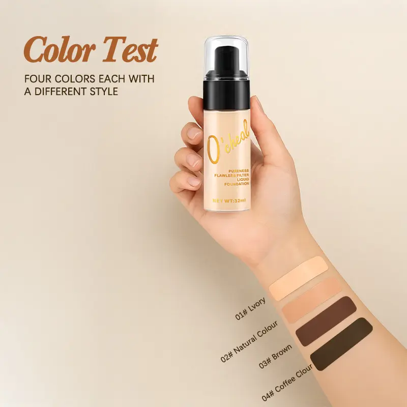Dark Skin Concealer Liquid Foundation Makeup Waterproof Long Lasting Full Coverage Matte Finish BB Cream For Women Men Cosmetics