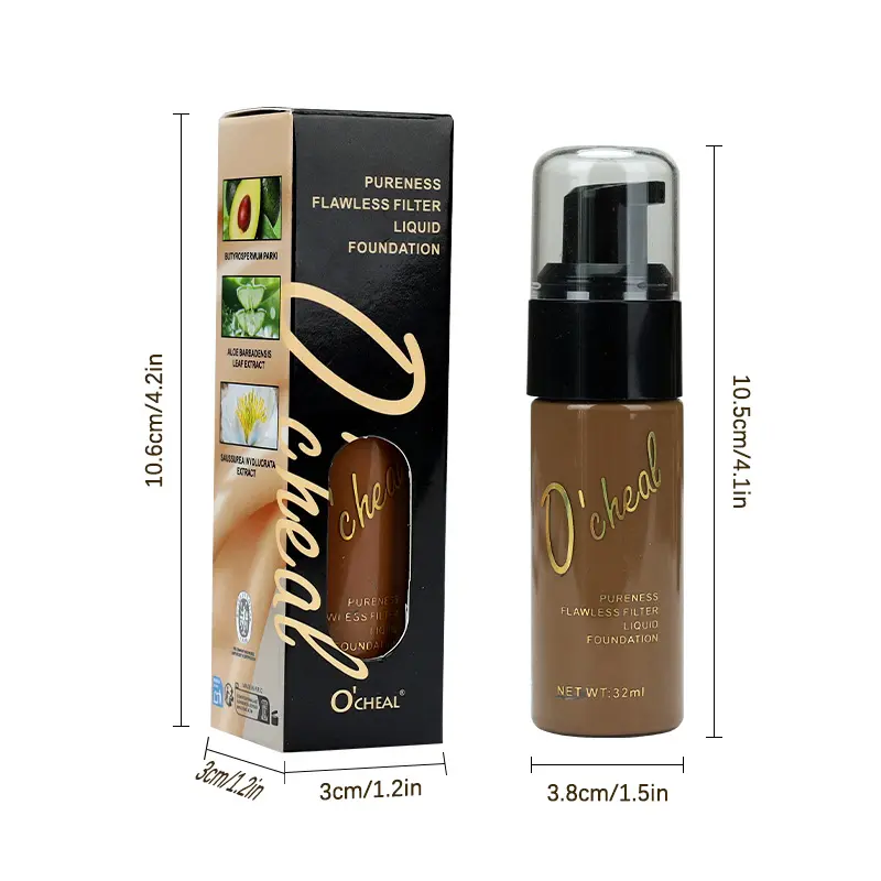 Dark Skin Concealer Liquid Foundation Makeup Waterproof Long Lasting Full Coverage Matte Finish BB Cream For Women Men Cosmetics