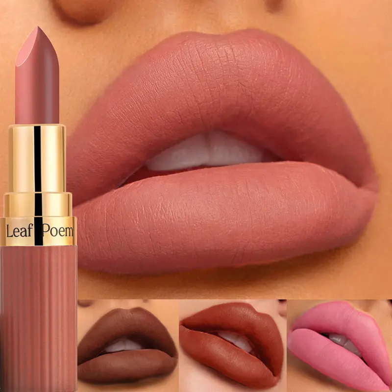 6 Color Matte Lipstick Velvet Dark Brown Lip Gloss Waterproof Lasting Pigments Makeup Nude Coffee Lip Stick Lips Makeup Cosmetic
