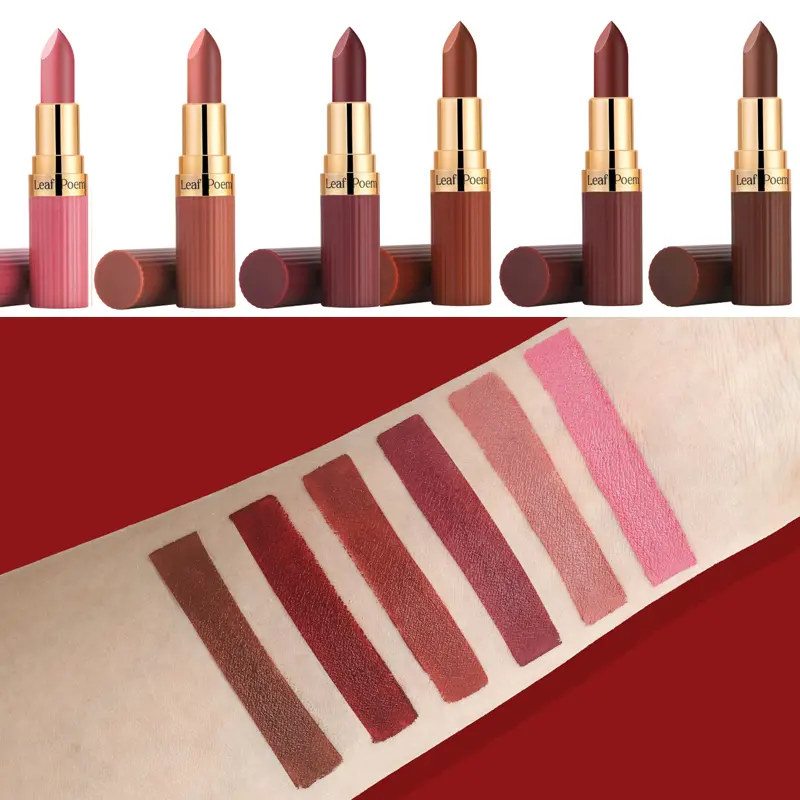 6 Color Matte Lipstick Velvet Dark Brown Lip Gloss Waterproof Lasting Pigments Makeup Nude Coffee Lip Stick Lips Makeup Cosmetic