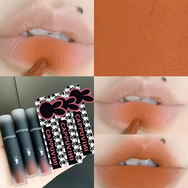 6 Colors Velvet Matte Lip Mud Liquid Lipstick Waterproof Nude Lip Gloss Long Lasting Non-stick Cup Sexy Women Lip Glaze Cosmetic