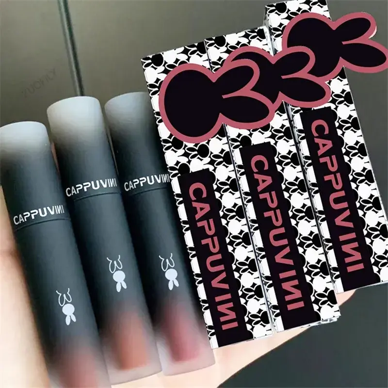 6 Colors Velvet Matte Lip Mud Liquid Lipstick Waterproof Nude Lip Gloss Long Lasting Non-stick Cup Sexy Women Lip Glaze Cosmetic