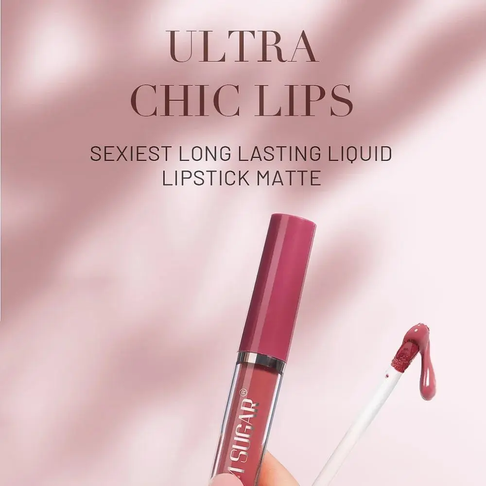 Matte Liquid Lipstick 6Pcs Set Waterproof Long Lasting Velvet Lip Glaze Pink Red Shades Non Stick Makeup Cosmetics