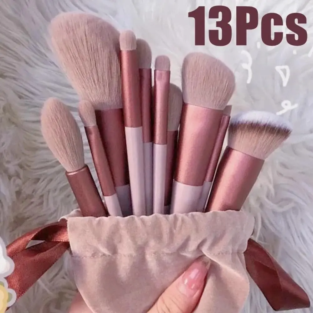 13P Professiona Makeup Brush Set Soft Fluffy Cosmetic Foundation Powder Eyeshadow Kabuki Blending Make Up Brush Beauty Tool Bag