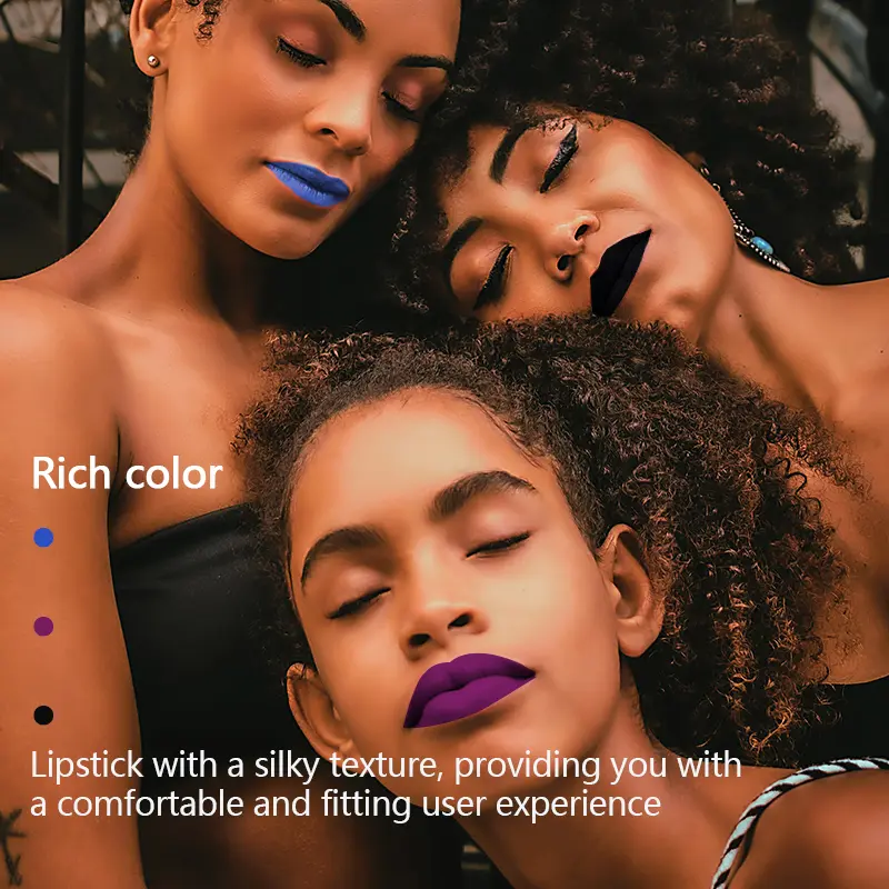 3-piece lip makeup set easy to apply lip gloss matte paste lipstick waterproof long-lasting anti sweat cosmetic lip gloss