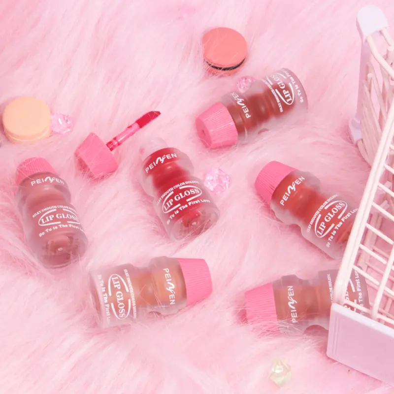 3 - Color Bottle Cute Lip Gloss, Easy - to - Color Lip Gloss, Waterproof and Long - Lasting Lip Makeup Cosmetics