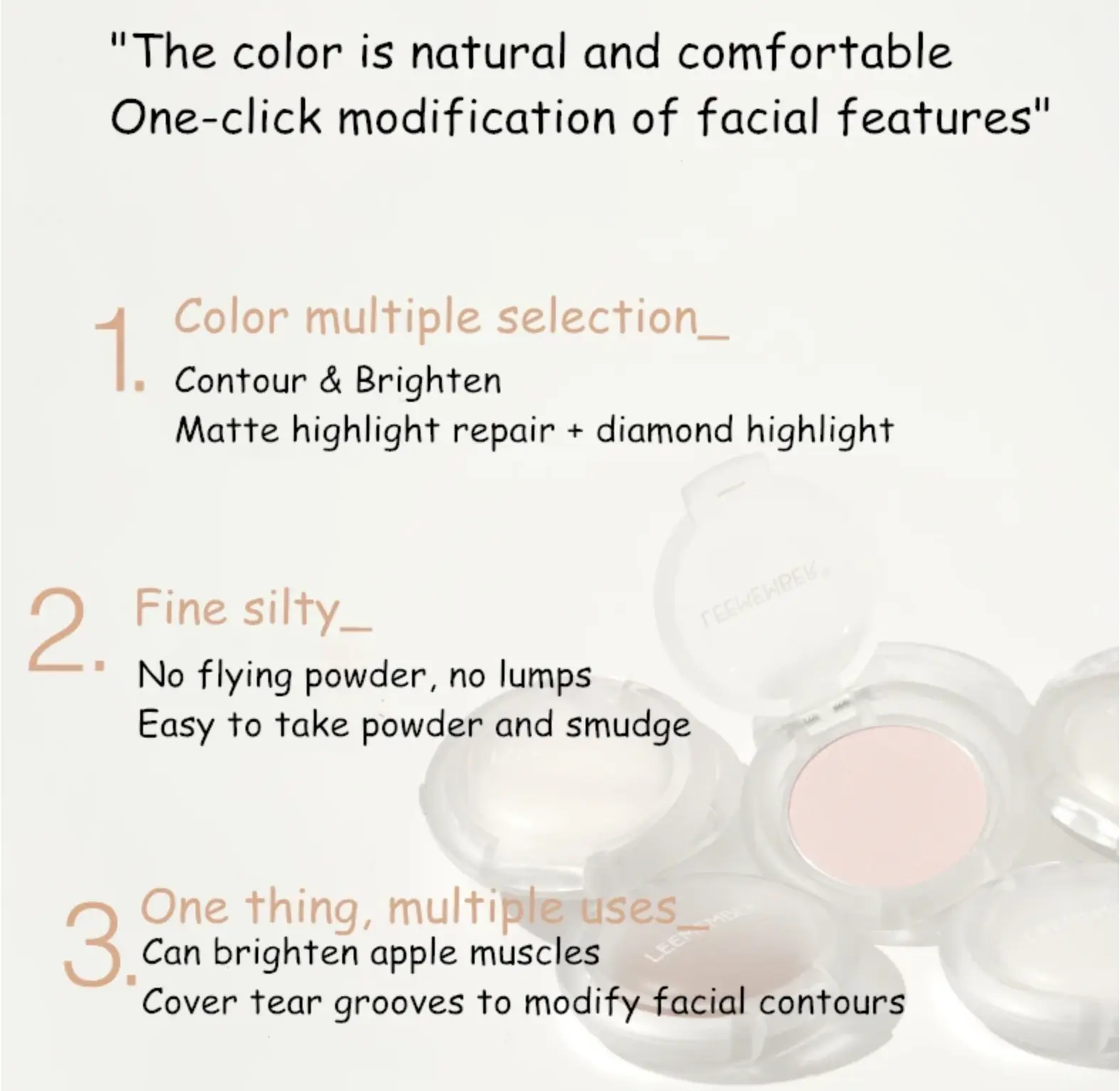 LEEMEMBER Mini Face Shadow Powder Multi-Purpose Highlighting Contour Powder Makeup Cosmetics