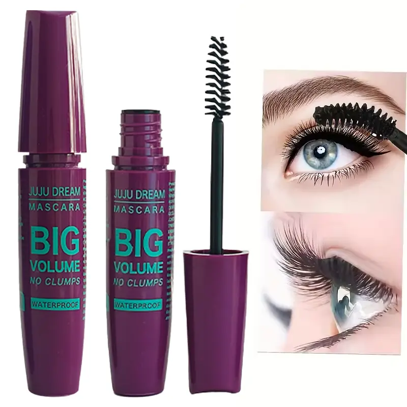 JUJU DREAM 4D Black Waterproof Fiber Mascara，Volumizing, Lengthening, Curling, Waterproof Eye Makeup Cosmetic