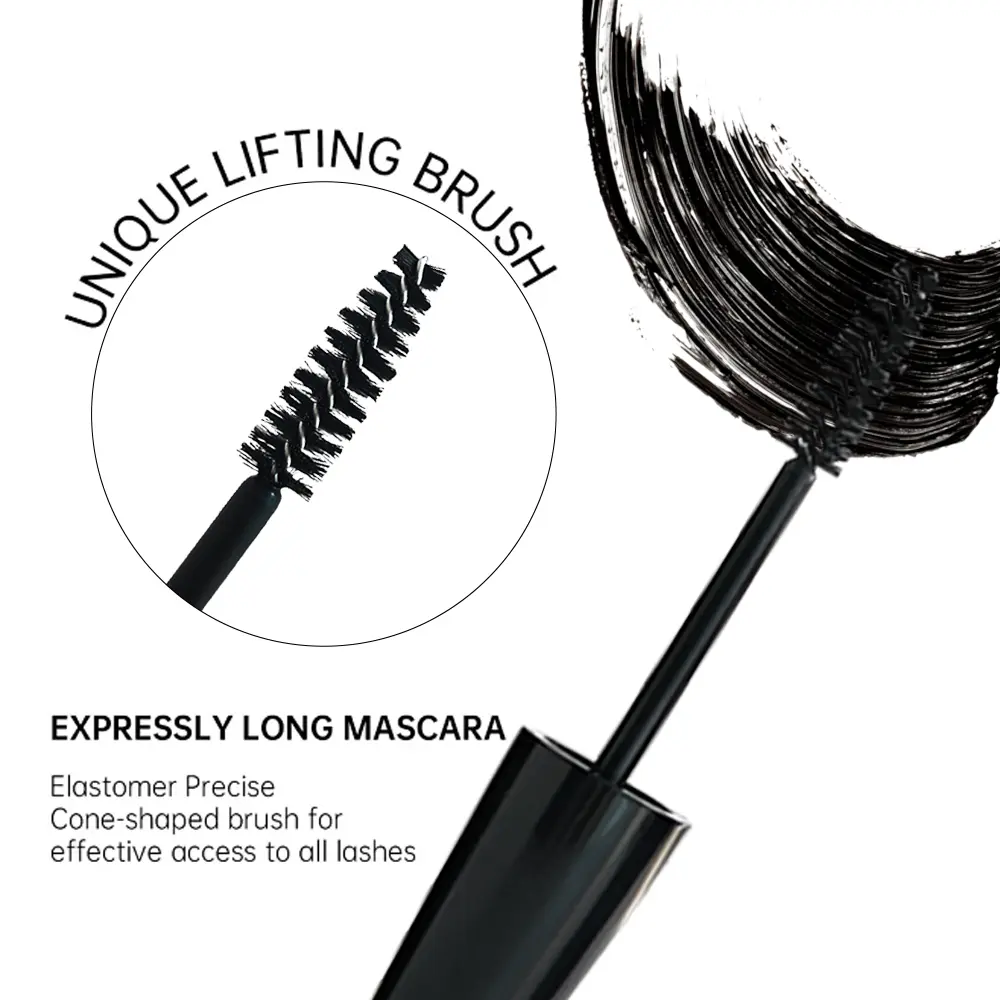 JUJU DREAM 4D Black Waterproof Fiber Mascara，Volumizing, Lengthening, Curling, Waterproof Eye Makeup Cosmetic
