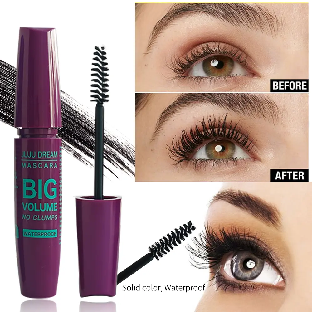 JUJU DREAM 4D Black Waterproof Fiber Mascara，Volumizing, Lengthening, Curling, Waterproof Eye Makeup Cosmetic